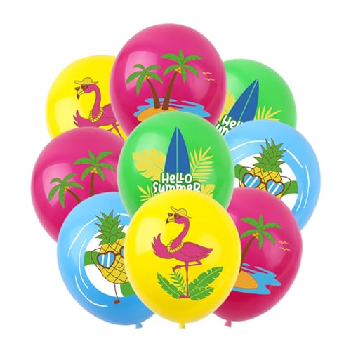 20 Stück Hawaiianische Tropische Luftballons Set,12 Zoll Aloha Flamingo Palmblätter Ananas Bedruckt Latex Luftballons,Hawaiian Luau Sommer Strand Thema Party Geburtstag Hochzeit Dekorationen Zubehör von Mtbricey