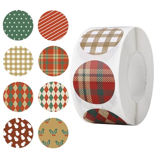 500 Stück Aufkleber Weihnachten,Plaid Runde Weihnachtsaufkleber Selbstklebend Xmas Etiketten Aufkleber Rollen für Geschenktüten Grußkarten Schachteln Tüten Verpackungen Umschlag Hochzeit Party Zubehör 500 Stück Aufkleber Weihnachten,Plaid Runde Weihnachtsaufkleber Selbstklebend Xmas Etiketten Aufkleber Rollen für Geschenktüten Grußkarten Schachteln Tüten Verpackungen Umschlag Hochzeit Party Zubehör von Mtbricey