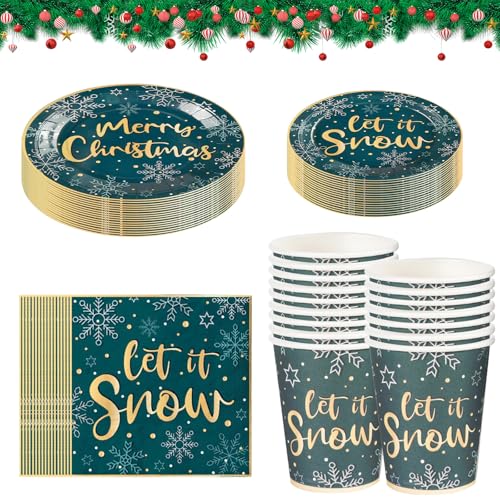 64 Stück Weihnachten Partygeschirr Set,Schneeflocken Papier Teller Servietten Becher,Weihnachts Thema Party Geschirr,Tafelgeschirr Partyzubehör,Geschirr Serviert,Dessert-Teller für Geburtstag Hochzeit 64 Stück Weihnachten Partygeschirr Set,Schneeflocken Papier Teller Servietten Becher,Weihnachts Thema Party Geschirr,Tafelgeschirr Partyzubehör,Geschirr Serviert,Dessert-Teller für Geburtstag Hochzeit von Mtbricey