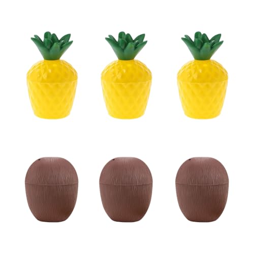 Mtbricey Hawaiianische Luau-Kokosnuss-Becher und Ananas-Getränkebecher, hawaiianische Luau-Tropen-Partybecher, wiederverwendbar, Kunststoff, Kokosnuss- und Ananas-Form, für Strand, Sommer, tropische Mtbricey Hawaiianische Luau-Kokosnuss-Becher und Ananas-Getränkebecher, hawaiianische Luau-Tropen-Partybecher, wiederverwendbar, Kunststoff, Kokosnuss- und Ananas-Form, für Strand, Sommer, tropische von Mtbricey