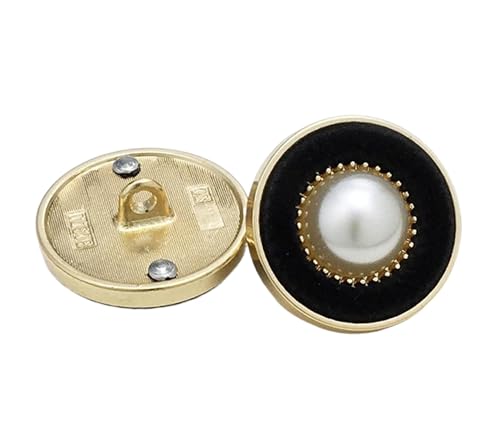10 Stück Knöpfe, rund, Samt, Perlen, Metallknöpfe für Mäntel und Pullover, Farbe 1-10 Stück, 20mm von Mtjujuswo