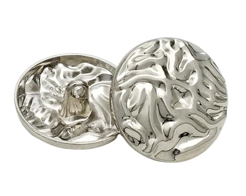 10 Stück Knöpfe, runder Metallknopf mit strukturierter Oberfläche für Mäntel und Anzüge, Farbe 2-10 Stück, 22,5mm von Mtjujuswo