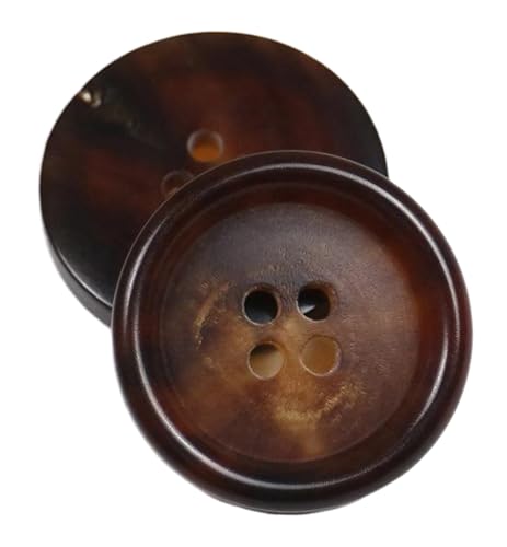 10 Stück Knöpfe Authentische Hornknöpfe für Mäntel und Anzüge, Farbe 4-10 Stück, 28mm von Mtjujuswo
