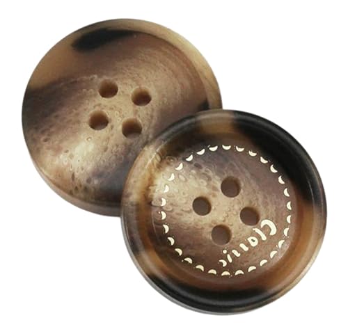 10 Stück Knöpfe Schwarz und Kaffee gemusterte Harzknöpfe für Mäntel und Anzüge, Farbe 2-10 Stück, 30mm von Mtjujuswo