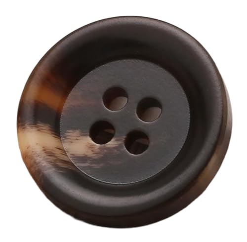 10 Stück Knöpfe Schwarz und Kaffee gemusterte Harzknöpfe für Mäntel und Anzüge, Farbe 25-10 Stück, 20mm von Mtjujuswo