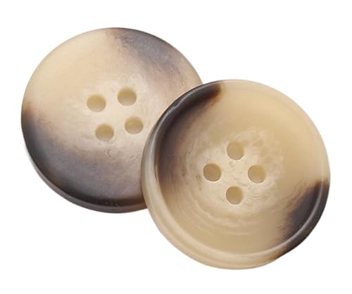 10 Stück Knöpfe Schwarze Harz-Vierlochknöpfe für Mäntel und Anzüge, Farbe 17-10 Stück, 20mm von Mtjujuswo