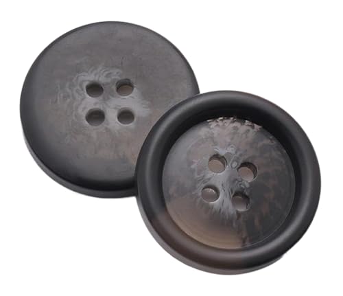 10 Stück Knöpfe Schwarze Harz-Vierlochknöpfe für Mäntel und Anzüge, Farbe 26-10 Stück, 18mm von Mtjujuswo