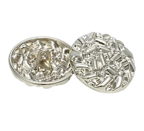10 Stück Knöpfe Silber Metallknöpfe für Bekleidung, Farbe 2-10 Stück, 25mm von Mtjujuswo
