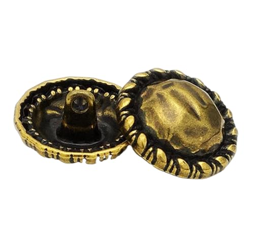 10 Stück Knöpfe Silberfarbener Metallknopf mit gedrehter Kante für Mäntel und Anzüge, Farbe 1-10 Stück, 20mm von Mtjujuswo