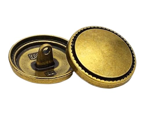 10 Stück Metallknöpfe mit gezahnter Kante für Mäntel und Anzüge, Farbe 2-10 Stück, 22,5mm 10 Stück Metallknöpfe mit gezahnter Kante für Mäntel und Anzüge, Farbe 2-10 Stück, 22,5mm von Mtjujuswo