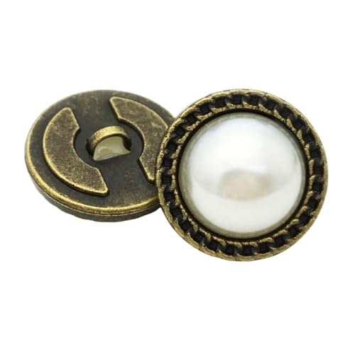 10 Stück goldfarbene Knöpfe mit Perlendetail für Mäntel und Kunsthandwerk, Farbe 4-10 Stück, 22,5mm 10 Stück goldfarbene Knöpfe mit Perlendetail für Mäntel und Kunsthandwerk, Farbe 4-10 Stück, 22,5mm von Mtjujuswo