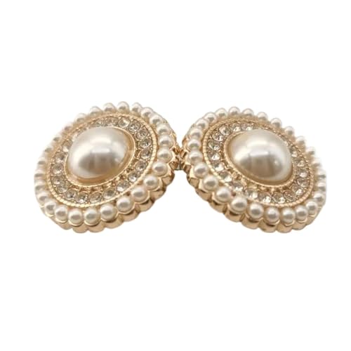 6 Stück dekorative Metallknöpfe mit Strass und Perlen für Kleidung, Gold, 16mm 6 Stück 6 Stück dekorative Metallknöpfe mit Strass und Perlen für Kleidung, Gold, 16mm 6 Stück von Mtjujuswo