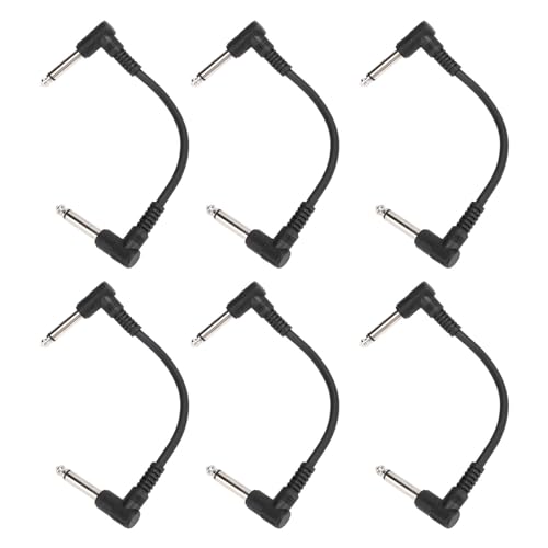 Mtlavishness 6 pcs Gitarrenwirkung Pedalkabel Flexible sichere Verbindung und klare Klangqualität für Elektroguitarren Bass -Gitarren Keyboard Pedal Effects Amplifier -Mischer und (Black) von Mtlavishness