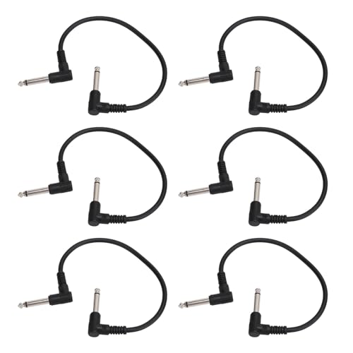 Mtlavishness 6pcs Elektrikgitarren -Effekt Kabel Flexible PVC Häuser Raum Effiziente rechte Winkeladapter sauberer Geräusche Sound robuste Konstruktion sichere vielseitige (Black) von Mtlavishness