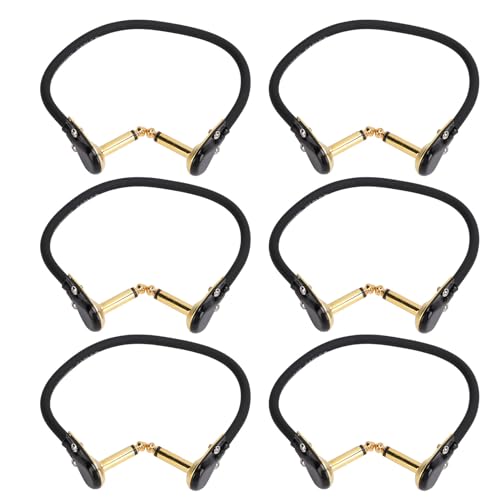 Mtlavishness 6pcs Elektrikgitarren -Effekt Kabel Flexible PVC Häuser Raum Effiziente rechte Winkeladapter sauberer Geräusche Sound robuste Konstruktion sichere vielseitige (Flat Head Gold) von Mtlavishness