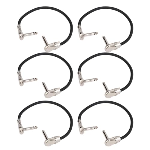 Mtlavishness 6pcs Elektrikgitarren -Effekt Kabel Flexible PVC Häuser Raum Effiziente rechte Winkeladapter sauberer Geräusche Sound robuste Konstruktion sichere vielseitige (Flat Head Silver) von Mtlavishness