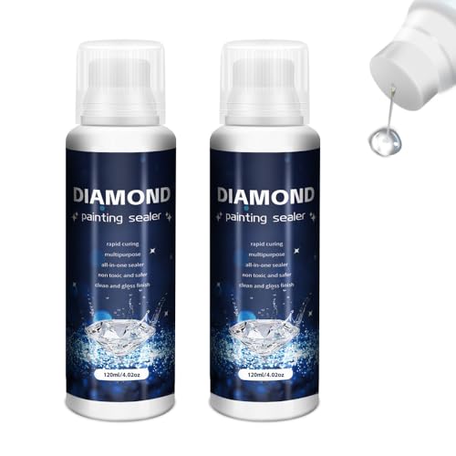 2 Stück Diamond Painting Versiegelung，240 ML Diamond Painting Kleber,Diamond Painting Zubehör, Transparente Kleber, Schutz von Diamanten, Für strahlend glitzernde Bilder & festen Halt deiner Steinchen von Mtlhbcg
