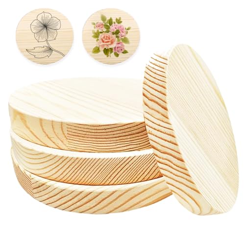 Runde Holzscheiben: 4 PCS Unbehandeltes Holzplatte Rund Set, Holzscheiben 10 cm Durchmesser,20 mm Dicke zum Basteln für DIY Handwerk Malen Baumscheibe,Türschilder Hochzeit & Weihnachtsdeko Runde Holzscheiben: 4 PCS Unbehandeltes Holzplatte Rund Set, Holzscheiben 10 cm Durchmesser,20 mm Dicke zum Basteln für DIY Handwerk Malen Baumscheibe,Türschilder Hochzeit & Weihnachtsdeko von Mtlhbcg