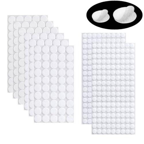 MtnLaur Klettpunkte Selbstklebend 10 mm, 20 mm, 606 Stück – Weiß Klett Klebe Punkte, Klettverschluss Selbstklebend Rund, Self Adhesive Klettband Klettstreifen für Klassenzimmer, Büro, Zuhause von MtnLaur