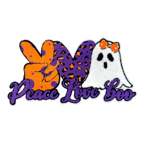 1 x Halloween-Aufnäher zum Aufbügeln, Spook, Spinne, Hand, niedlicher Geist, zum Aufbügeln oder Aufnähen, Reparatur, Halloween-Dekoration für DIY, Handwerk, T-Shirt, Kleidung, Jacken, Hosen, Kleid von Mtruil