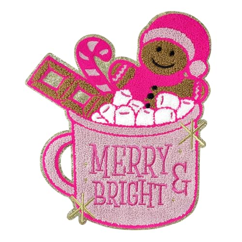 1 x Weihnachts-Bügelbild, bestickte Applikationen, zum Aufbügeln für Jeans, Rucksäcke, mit Tasse, Lebkuchen-Design, DIY-Aufnäher für Kleidung, Stoff, Hosen, Kleid, Taschen, Dekorationen 1 x Weihnachts-Bügelbild, bestickte Applikationen, zum Aufbügeln für Jeans, Rucksäcke, mit Tasse, Lebkuchen-Design, DIY-Aufnäher für Kleidung, Stoff, Hosen, Kleid, Taschen, Dekorationen von Mtruil