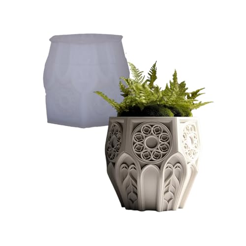 Kirchenfenster Sgape Kerze Tasse Blumenpot Präge Silikon Schimmelherstellung Werkzeug Crafting Harz Pflanzer Kreativer Geschenk Handwerk Harzform Kirche Design von Mtucegi