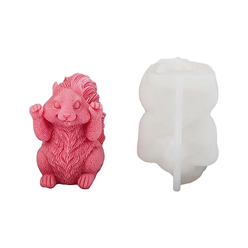Niedliche Eichhörnchen Kerze Silikonform Epoxy Gips Harzform Home Handcrafts Ornament Für Schmuckverarbeitung & Projektform Für Kerzenherstellung von Mtucegi