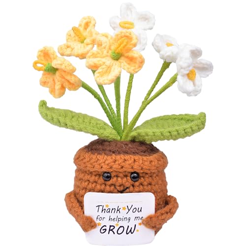 MuMyer Geschenk für Lehrer, positive Häkelblume, Dankeschön, Lehrer-Geschenke mit Karte, Dankeschön für Helping Me Grow für Lehrertag, Abschluss, Geburtstag, Heimbüro, Dekor MuMyer Geschenk für Lehrer, positive Häkelblume, Dankeschön, Lehrer-Geschenke mit Karte, Dankeschön für Helping Me Grow für Lehrertag, Abschluss, Geburtstag, Heimbüro, Dekor von MuMyer
