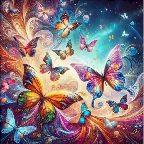 Diamond Painting Erwachsene,5D DIY Diamant Painting Bilder Schmetterling Aurora 40x40cm diamond painting art für erwachsene kinder,Round Full Drill diamant Kunst Set für Wanddekor Diamond Painting Erwachsene,5D DIY Diamant Painting Bilder Schmetterling Aurora 40x40cm diamond painting art für erwachsene kinder,Round Full Drill diamant Kunst Set für Wanddekor von Muaor