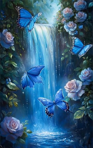 Malen Nach Zahlen Erwachsene Set Blauer Wasserfall-Schmetterling,malen nach zahlen Ohne Rahmen für Erwachsene und Anfänger,DIY Ölgemälde Leinwand Set Mit Pinseln Acrylpigment,Heimdekoration 55x70cm Malen Nach Zahlen Erwachsene Set Blauer Wasserfall-Schmetterling,malen nach zahlen Ohne Rahmen für Erwachsene und Anfänger,DIY Ölgemälde Leinwand Set Mit Pinseln Acrylpigment,Heimdekoration 55x70cm von Muaor
