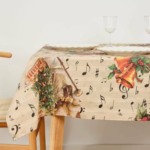 Muaré Tischdecke, Kunstharz, schmutzabweisend, Weihnachten, Sheet Music, 140 x 140 cm Muaré Tischdecke, Kunstharz, schmutzabweisend, Weihnachten, Sheet Music, 140 x 140 cm von Muaré