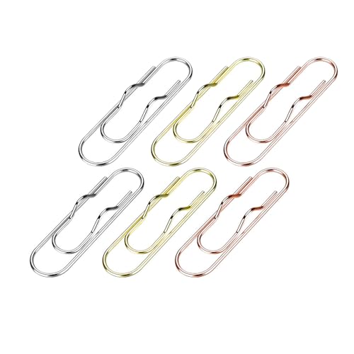 Gold/Silber/Rotgold Metallstift-Clip – eine Packung mit 6 Büroklammern für Laptops und Papier, einschließlich Metall- und Stiftklammern von Much Hotter