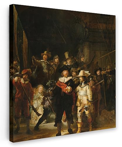 MuchoWow Leinwand Bilder, Einzigartige Wanddeko mit Rahmen, Die Nachtwache - Gemälde von Rembrandt van Rijn, Wandbilder Wohnzimmer, Deko Schlafzimmer 50x50 cm MuchoWow Leinwand Bilder, Einzigartige Wanddeko mit Rahmen, Die Nachtwache - Gemälde von Rembrandt van Rijn, Wandbilder Wohnzimmer, Deko Schlafzimmer 50x50 cm von MuchoWow