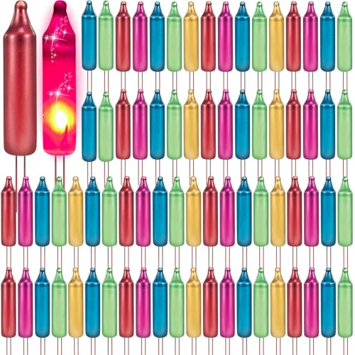 Mudder Mini-Ersatz-Glühbirnen für Weihnachtsbaum, Glühbirnen, Draht-Lichterkette, Ersatzlampen für Zuhause, Weihnachten, Innen- und Außenbereich, Dekoration, Zubehör (lebendige Farben, 3,5 V x 0,12 a von Mudder