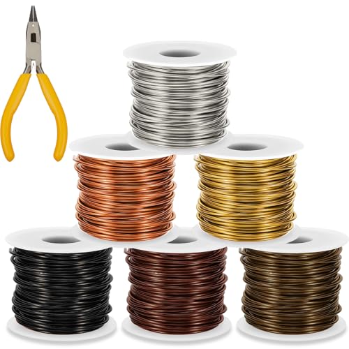 Mudder Schmuckdraht für Schmuckherstellung und Zangen, 6 Rollen, 20 Gauge, anlaufgeschützt, für Bastelbedarf, klassische 6 Farben Mudder Schmuckdraht für Schmuckherstellung und Zangen, 6 Rollen, 20 Gauge, anlaufgeschützt, für Bastelbedarf, klassische 6 Farben von Mudder