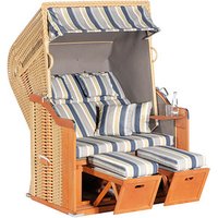 SonnenPartner® Strandkorb Sunny Smart Rustikal 255 Plus blau, creme gestreift, weiß, beige Kunststoff, Holz, 9-teilig SonnenPartner® Strandkorb Sunny Smart Rustikal 255 Plus blau, creme gestreift, weiß, beige Kunststoff, Holz, 9-teilig von SonnenPartner®
