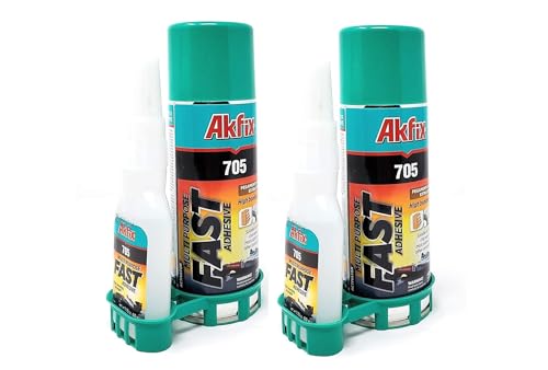 50g Sekundenkleber 200ml Aktivator - Extra Stark - Sekundenkleber mit Aktivator, Sprühkleber, Schnelltrocknend, Wasserfest, Gummi, Holz, Leder, Metalle, Porzellan, Sprühdose, Hochviskos, Klebstoff von Mufy