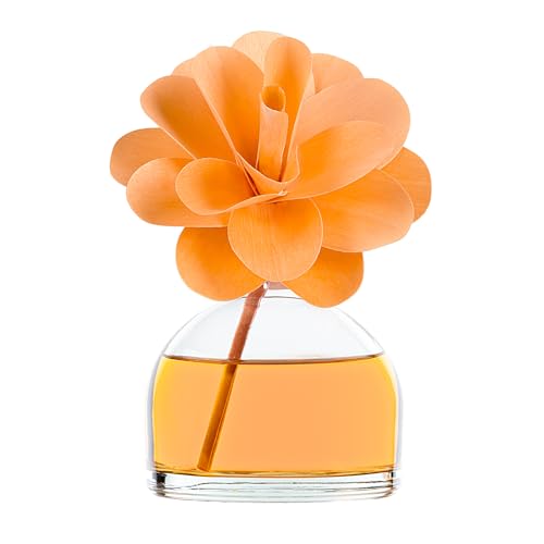 MUHA' | Raumduft Flower Diffuser, Duft Zeder und Bergamotte, Raumdiffusor mit Blume aus Birkenholz, Format 200 ml von Muhà