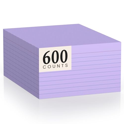Karteikarten, 600 Stück, 7,6 x 12,7 cm, violett, liniert, ideal zum Lernen und To-Do-Liste, tragbare Notizkarten für Schüler und Lehrer, Lernkarten-Stil für Zuhause, Büro oder Schule Karteikarten, 600 Stück, 7,6 x 12,7 cm, violett, liniert, ideal zum Lernen und To-Do-Liste, tragbare Notizkarten für Schüler und Lehrer, Lernkarten-Stil für Zuhause, Büro oder Schule von MuiAng