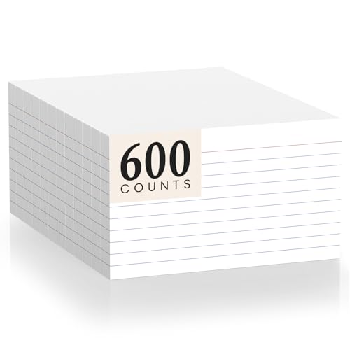 Karteikarten, 600 Stück, 7,6 x 12,7 cm, weiß liniert, ideal zum Lernen und To-Do-Liste, tragbare Notizkarten für Schüler und Lehrer, Lernkarten-Stil für Zuhause, Büro oder Schule Karteikarten, 600 Stück, 7,6 x 12,7 cm, weiß liniert, ideal zum Lernen und To-Do-Liste, tragbare Notizkarten für Schüler und Lehrer, Lernkarten-Stil für Zuhause, Büro oder Schule von MuiAng
