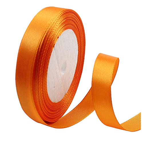 Muium(TM) Satinband Orange 15mm, 22 Meters Matt Glänzendes Geschenkband Dekoration Geschenkband breit Schleifenband, Stoffband für Hochzeit, Taufe und Geburtstag Geschenke von Muium(TM)