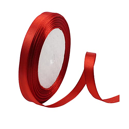 Muium(TM) Satinband Rot 10mm, 22 Meters Matt Glänzendes Geschenkband Dekoration Geschenkband breit Schleifenband, Stoffband für Hochzeit, Taufe und Geburtstag Geschenke von Muium(TM)