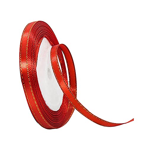 Muium(TM) Satinband Rot 6mm, 22 Meters Matt Glänzendes Geschenkband Dekoration Geschenkband breit Schleifenband, Stoffband für Hochzeit, Taufe und Geburtstag Geschenke von Muium(TM)