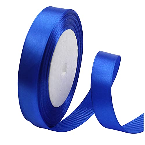 Muium(TM) Satinband Blau 15mm, 22 Meters Matt Glänzendes Geschenkband Dekoration Geschenkband breit Schleifenband, Stoffband für Hochzeit, Taufe und Geburtstag Geschenke von Muium(TM)