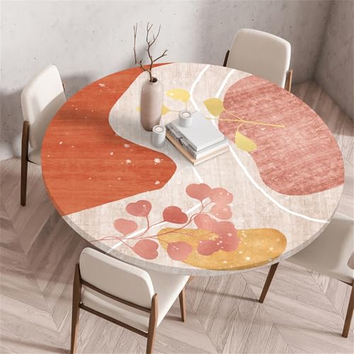 Muiuou Tischdecke Rund Wasserabweisend, Drucken Rund Tischdecken Abwaschbar Tischtuch, Dauerhaft rutschfest Antifouling für Wohnzimmer Esszimmer Garten Dekorative (Durchmesser 60cm,Stil 18) von Muiuou