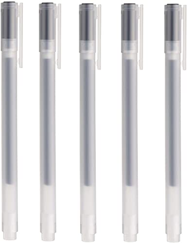 MUJI, Kugelschreiber, 0,5 mm, nicht auslaufende Geltinte, 5 Stück 0.5mm Schwarz von Muji