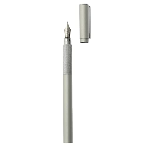 MUJI Aluminium Füllfederhalter - Feine Feder - Mit 1 schwarzen Tintenpatrone 5-139040 Hergestellt in Japan von MUJI