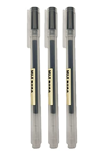 Muji Gel-Kugelschreiber, Schwarz, 0,5 mm, 3 Stück von MUJI