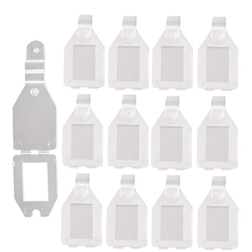 Muka 100 Stück Etikettenhalter Kunststoff Preisschildhalter Zum Klemmen Durchsichtige Merchandise Schild Clip für Drahtregal- 4,1 x 2,8 cm von Muka
