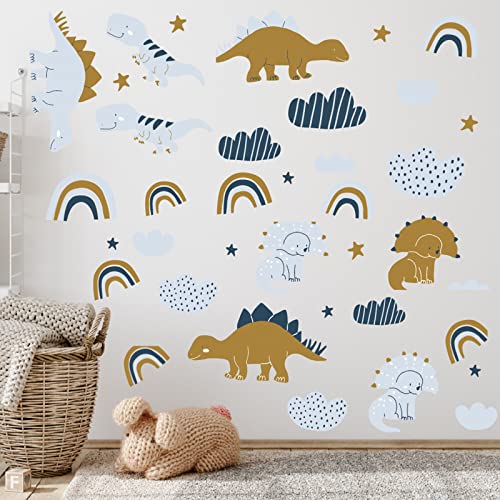 Mulaibdin Wandtattoo Kinderzimmer Junge Dino, Wandtattoo Dinosaurier Kinder, Wandsticker Kinderzimmer Tiere, Wand Deko Kinderzimmer Jungen, Dino Sticker Wand für Baby & Kleinkinderzimmer(Dino C) von Mulaibdin